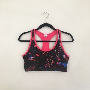Reebok Black Pink Sports Bra Athletic Top Running